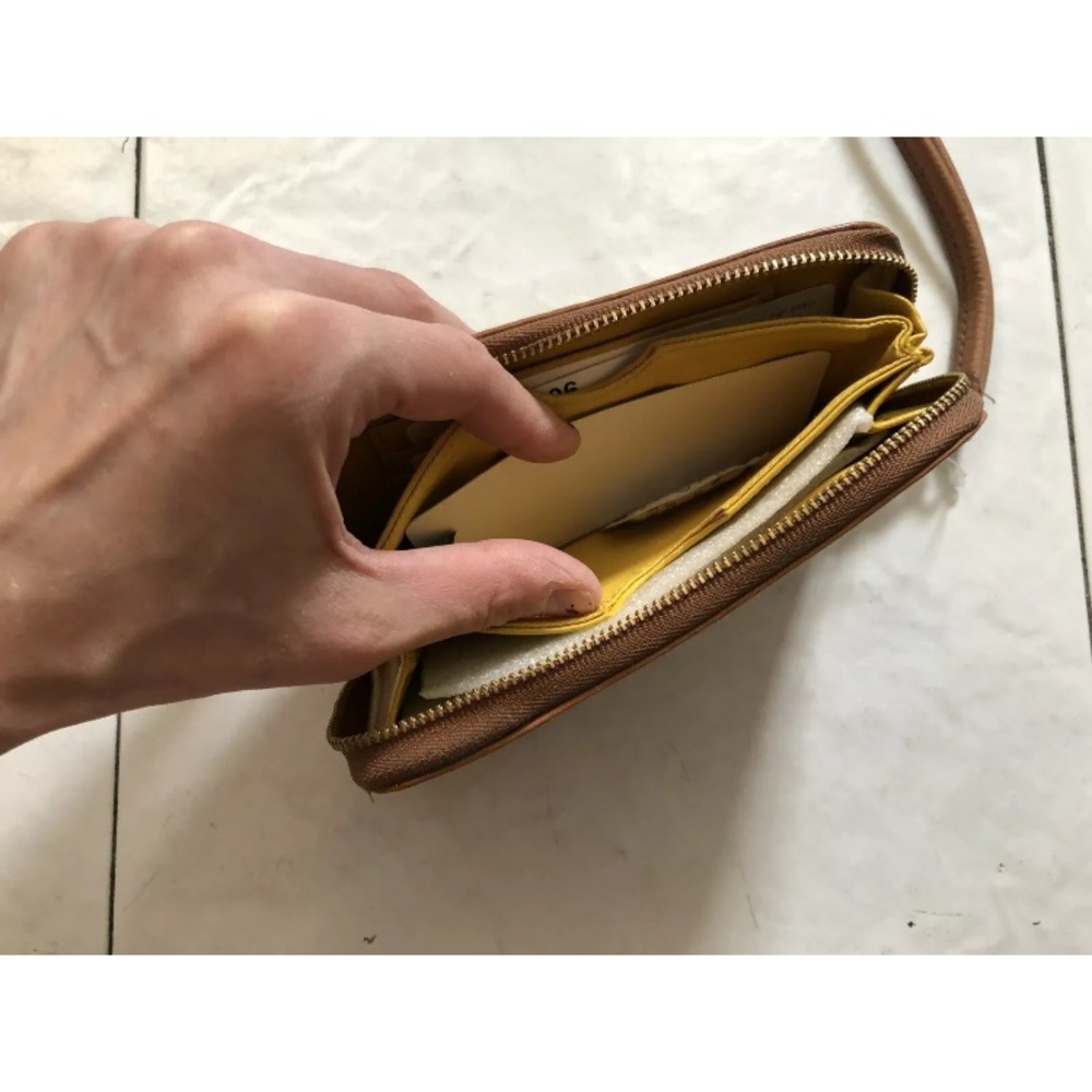 Fossil wallet wristlet Clutch Bag Leather Card - Picture 8 of 8